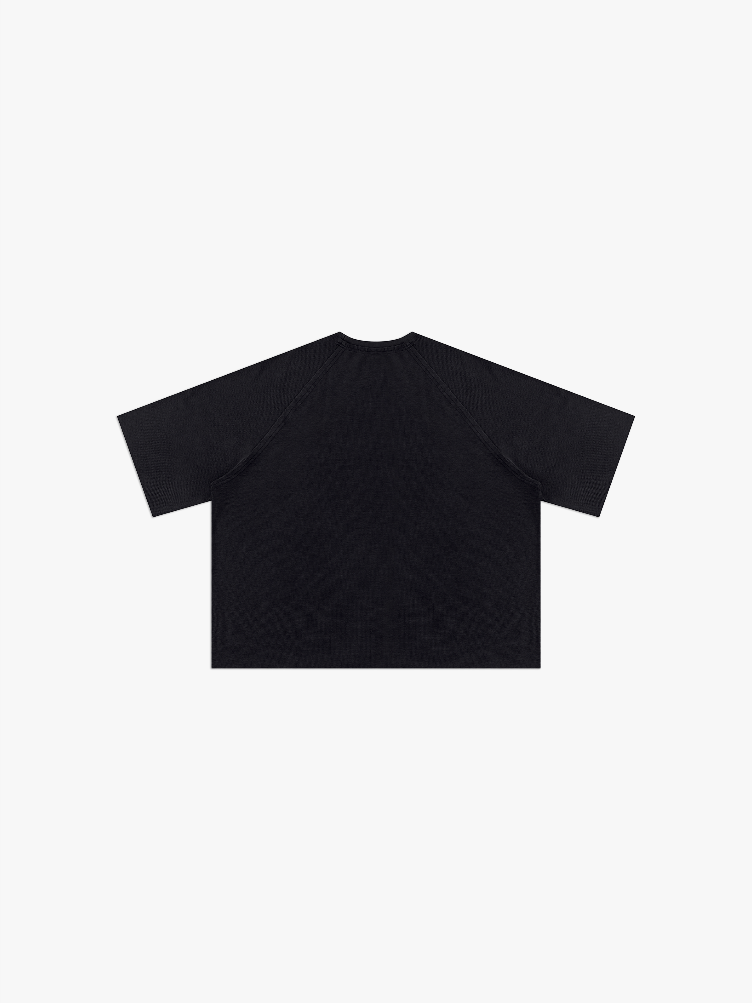 Property Of Mineral Wash Boxy Waffle T-Shirt - Black back flat lay